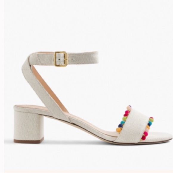 New $225  J. Crew Lottie Rainbow Pom Pom Sandal Size 10.5 - Picture 2 of 10